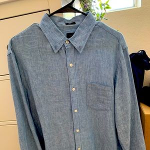 J. Crew Slim Fit Irish Linen button down shirt, size Large